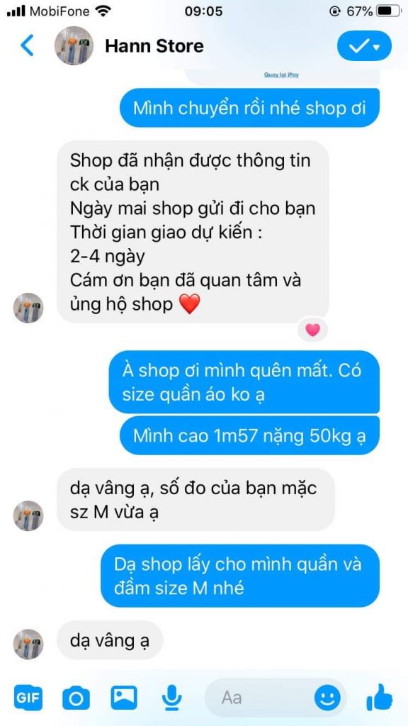 Shop Hann Store lừa tiền